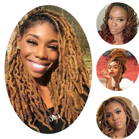 Light Brown Dreadlock Extensions, 100% human hair (10 locs per bundle), Color #8 (sizes 0.4cm - 1cm)