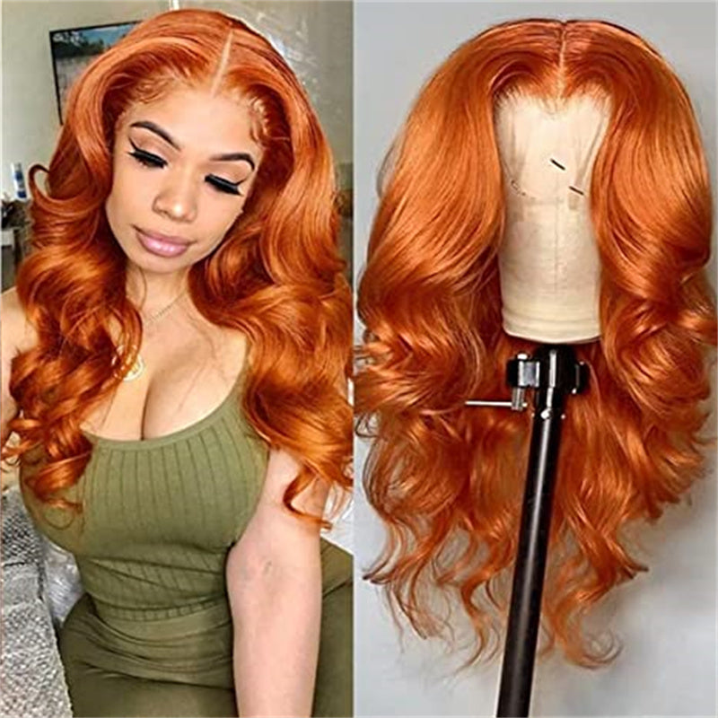 Brazilian Body Wave Ginger Orange 13x4 HD Lace Front Human Hair